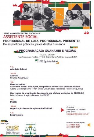 15 de maio descentralizado 2015: Programação em Guanambi