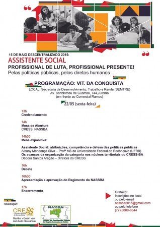 15 de maio descentralizado 2015: Programação em Vitória da Conquista
