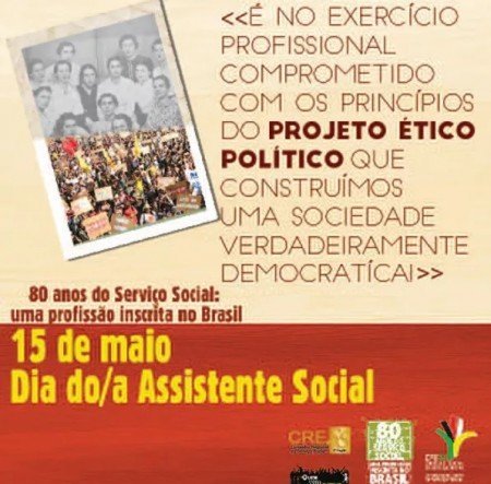 15 de maio de 2016: 80 anos do Serviço Social, uma profissão inscrita no Brasil