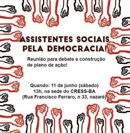 CRESS-BA convoca a categoria para debater a conjuntura 
