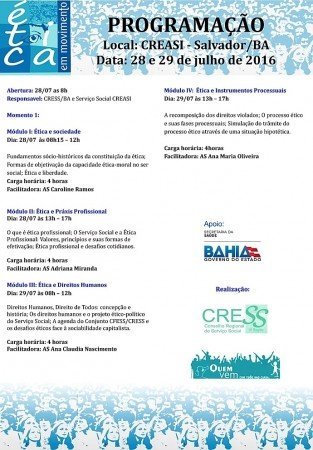CRESS-BA realiza curso Ética em Movimento no CREASI