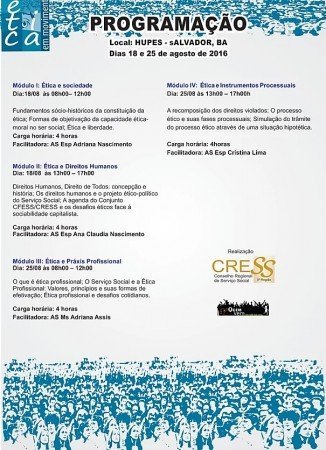 Complexo HUPES recebe edição do curso Ética em movimento realizado pelo CRESS-BA