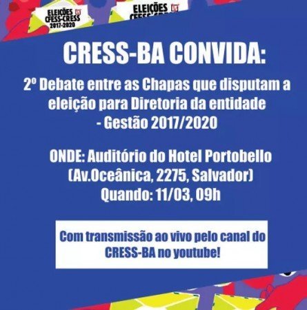 CRESS-BA realiza novo debate entre chapas neste sábado com transmissão ao vivo