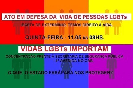 Vidas LGBTs importam: Movimento realiza ato público nesta quinta feira em Salvador