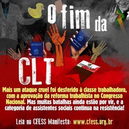 CFESS lança manifesto sobre a contrarreforma trabalhista