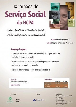 Hospital de Clínicas de Porto Alegre realizará IX Jornada de Serviço Social em outubro