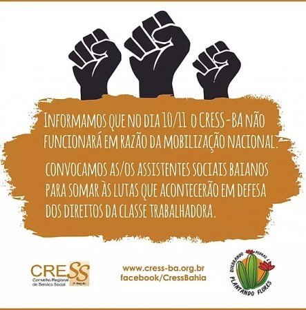 Chamado: assistentes sociais na mobilização nacional contra a retirada de direitos