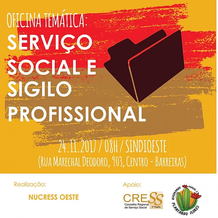 NUCRESS Oeste realizará oficina temática sobre sigilo profissional em novembro