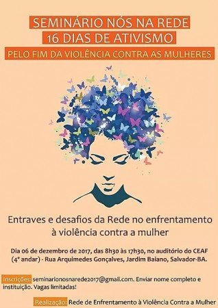 Rede de Enfrentamento a Violência contra a Mulher de Salvador realizará seminário em dezembro