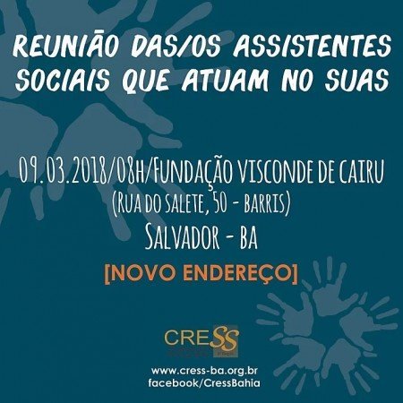 Reunião das/os assistentes sociais que atuam no SUAS será realizada em novo endereço