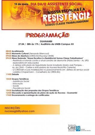 Guanambi realizará em abril evento comemorativo do dia da/o assistente social 