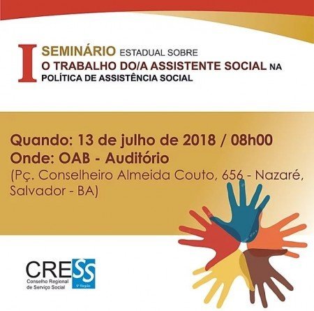 Acesse a lista de inscritas/os para o I Seminário Estadual Sobre o Trabalho do AS na Politica de Assistência Social