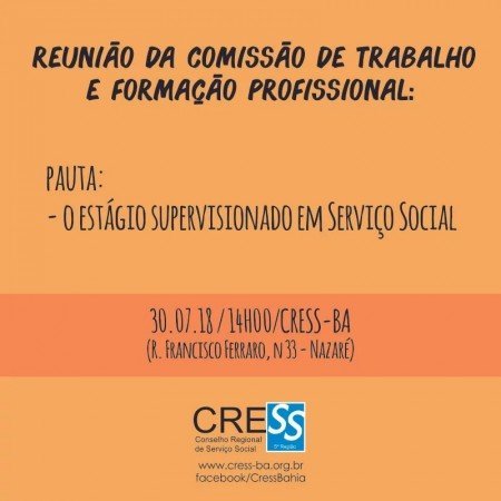 Comissão de trabalho e formação profissional realizará reunião no dia 30 de julho