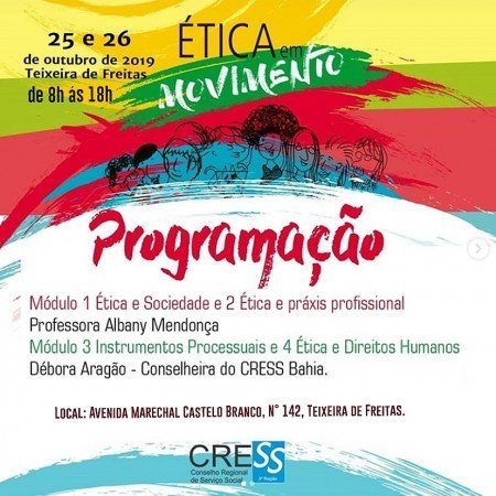 Confiram a lista com os inscritos na capacitação Ética em Movimento em Teixeira de Freitas.