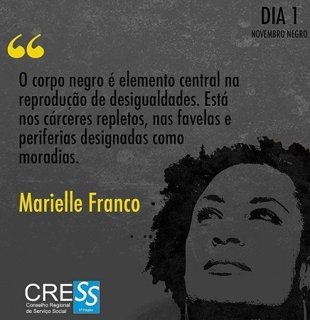Novembro mês emblemático da luta pelos direitos da população negra.