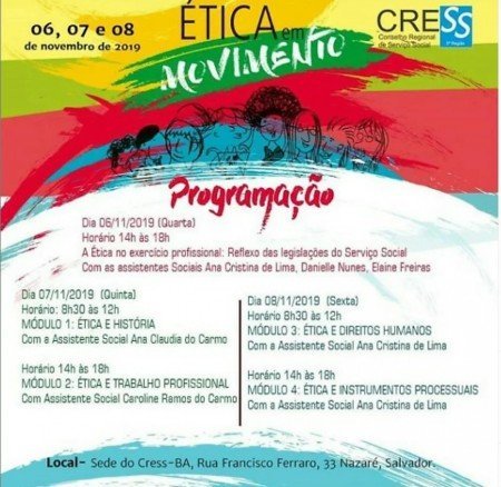 Confiram a lista de inscritos convocados para a Capacitação ética em Movimento em Salvador. 