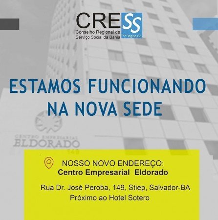Atenção  Assistente Social!! Já estamos funcionando na nova sede!