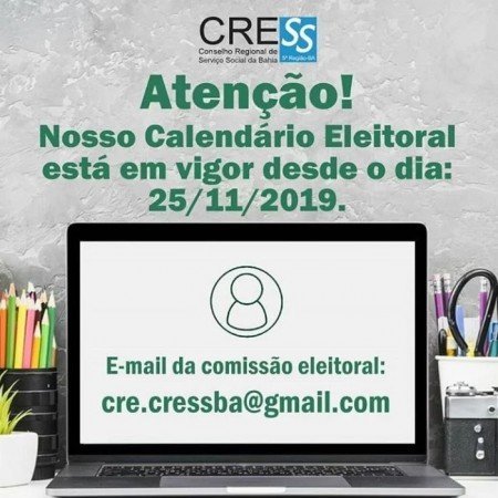 Atenção Assistente Social! Nosso Calendário Eleitoral está em vigor desde o dia 25/11/2019  