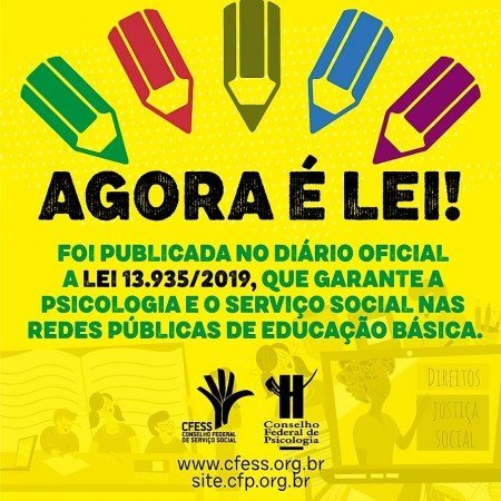 Lei garante prestação de serviços de assistentes sociais e psicólogos/as na educação básica