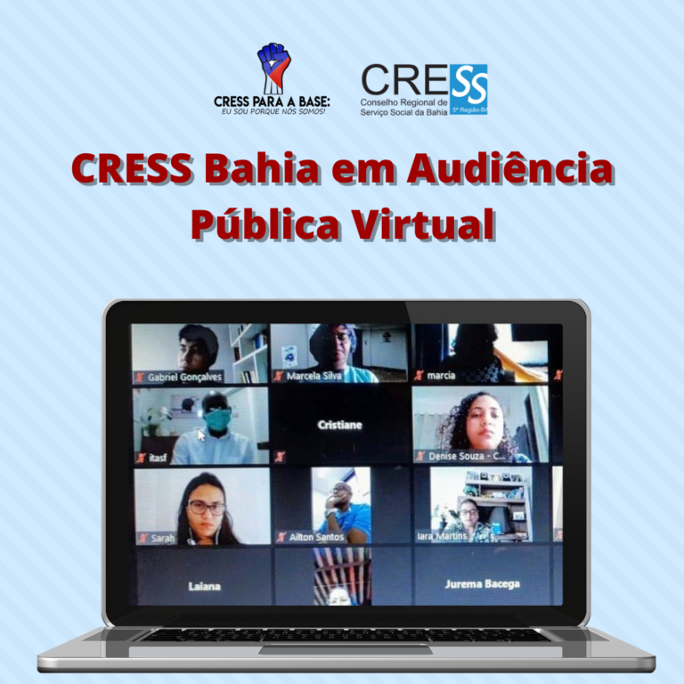 CRESS Bahia participa de Audiência Pública virtual