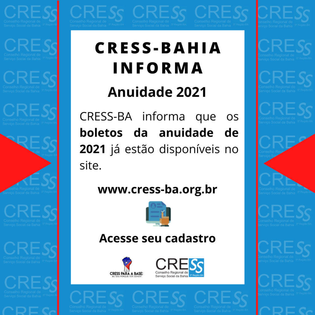 OS boletos da anuidade 2021 já estão disponíveis, acesse!