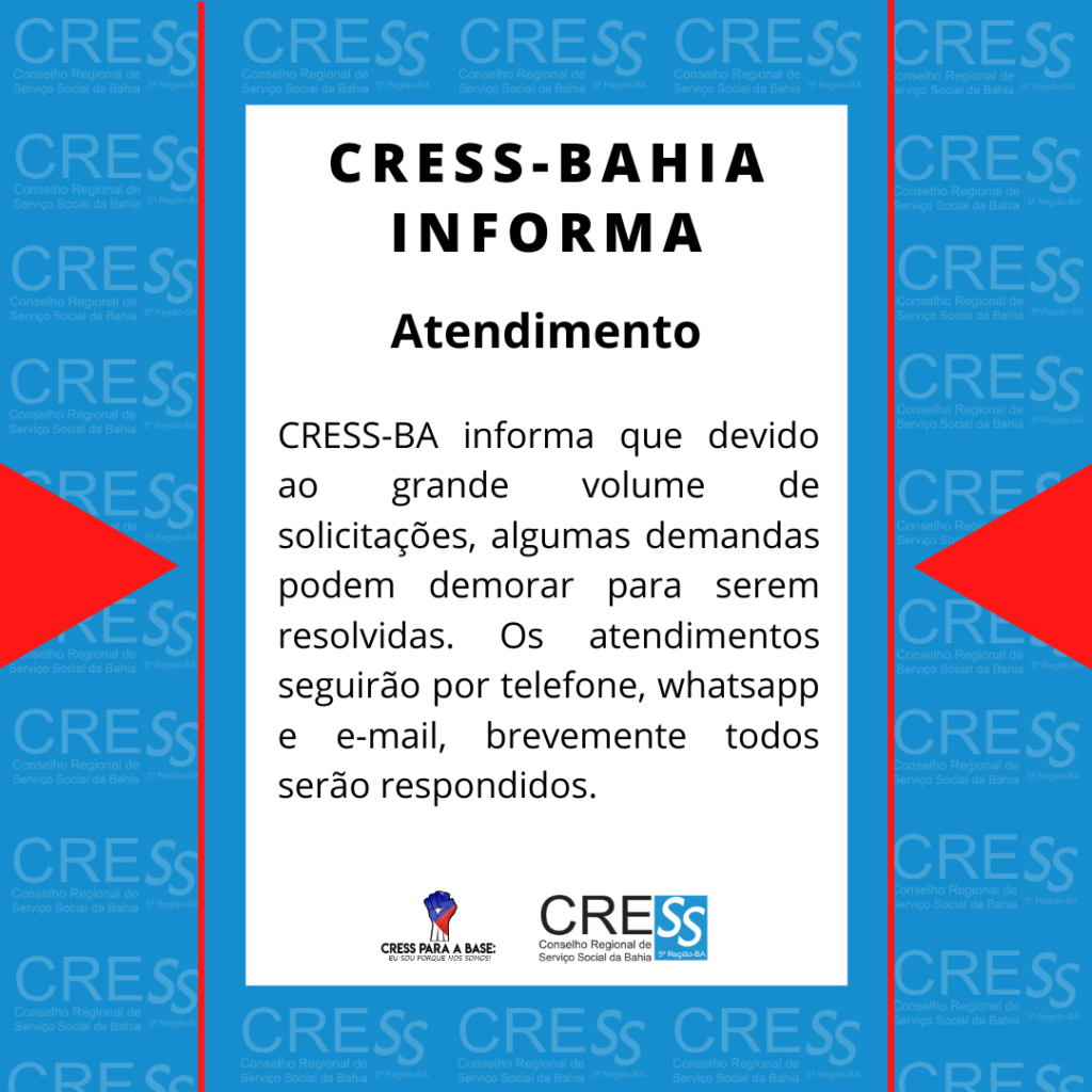 Comunicado importante sobre o atendimento no CRESS Bahia, confira!