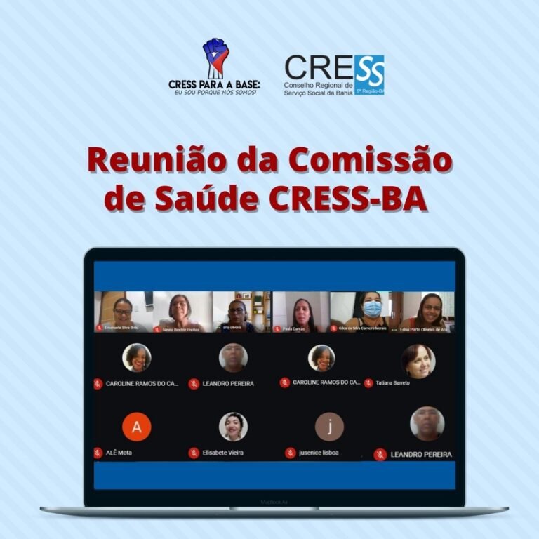Comissão de Saúde CRESS Bahia se reúne em mais um encontro virtual