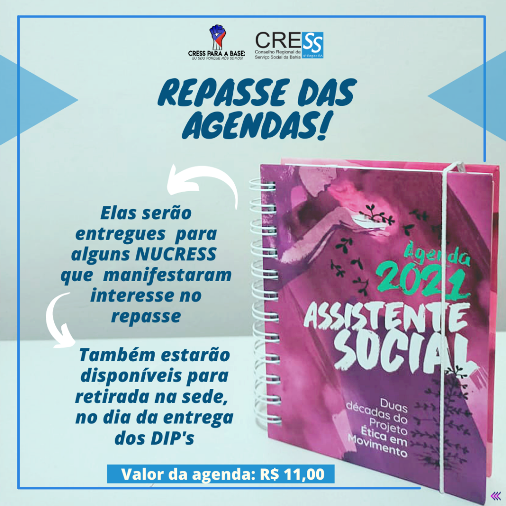 Repasse das agendas 2021
