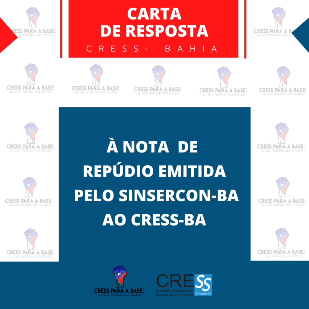 CARTA DE RESPOSTA À NOTA DO  SINSERCON-BA