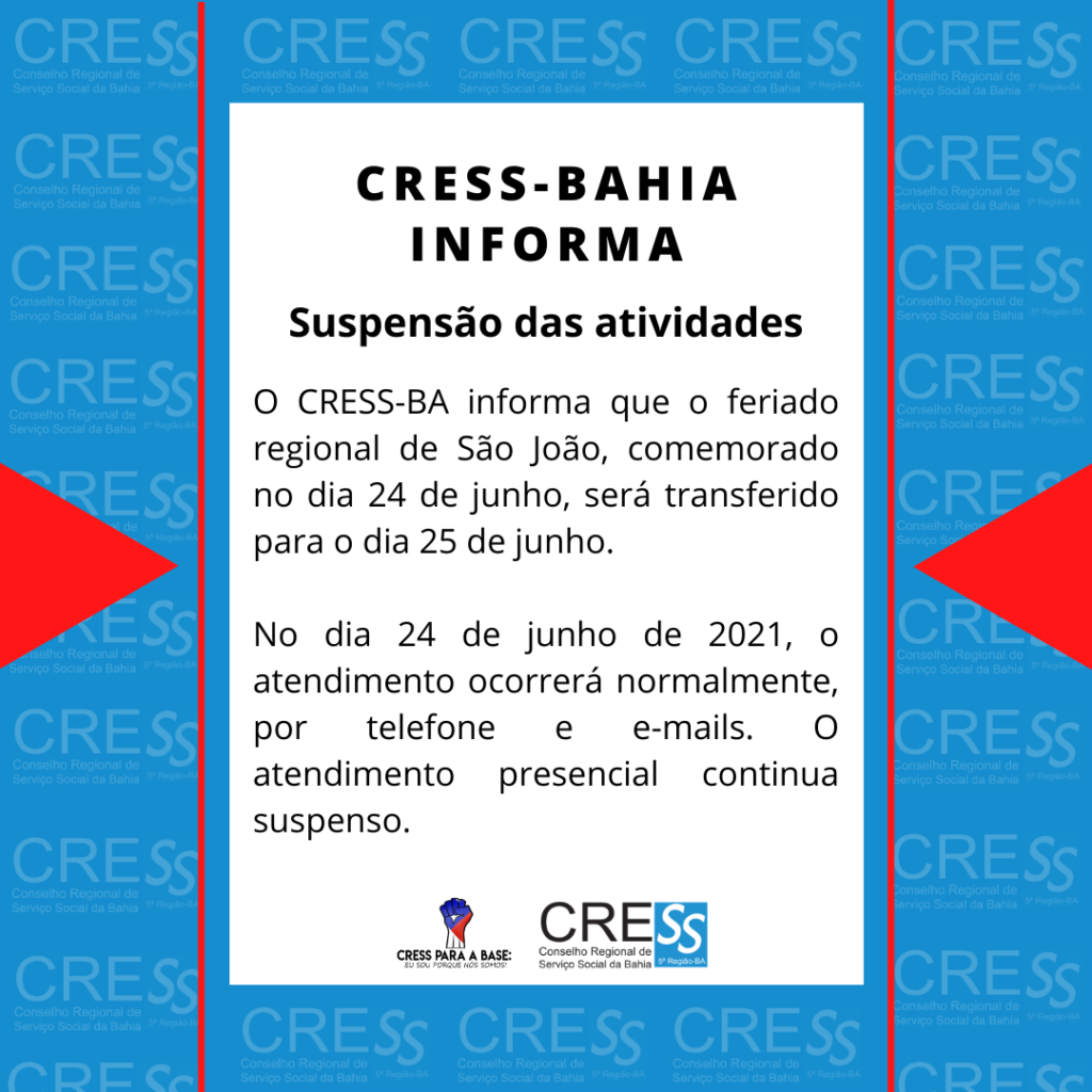 Transferência do feriado do São João, atenção!