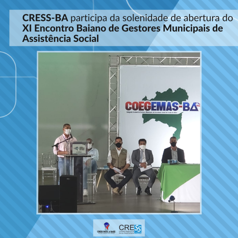 CRESS-BA presente no  XI Encontro Baiano de Gestores Municipais de Assistência Social