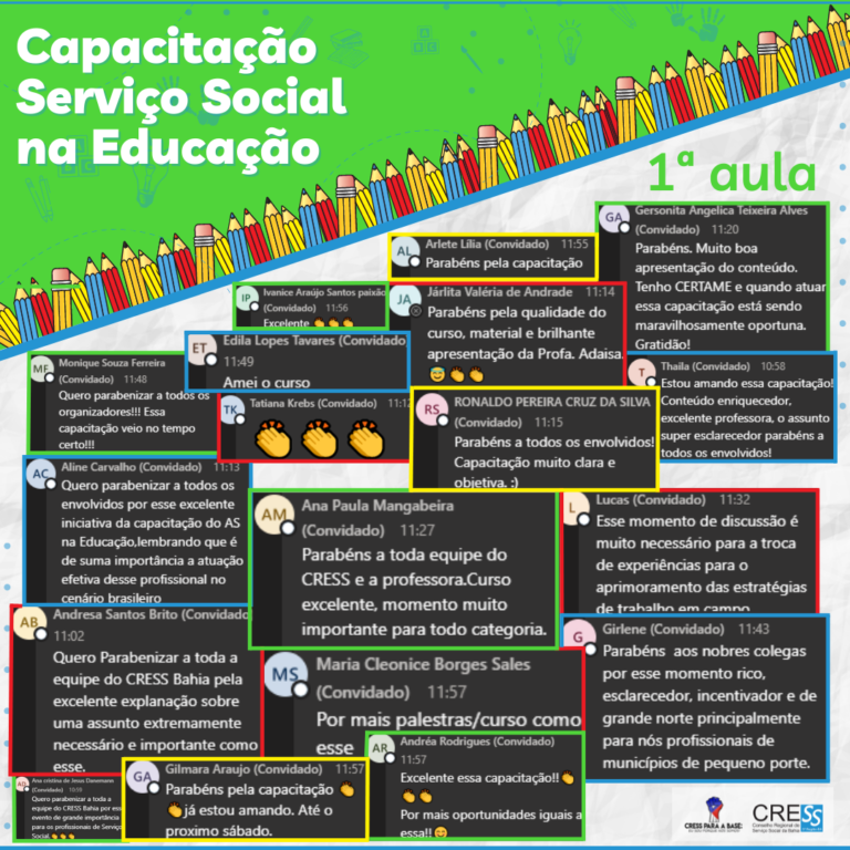 1ª aula da Capacitação Serviço Social na Educação concluída!