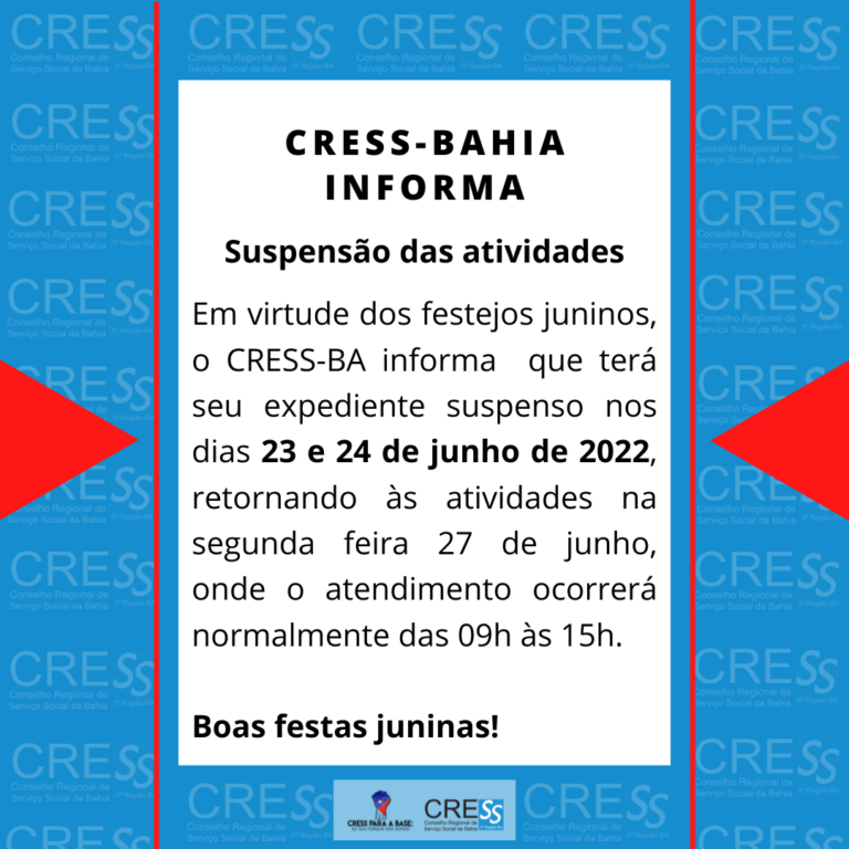 Suspensão das atividades por conta dos festejos juninos, confira as datas!