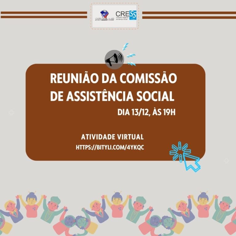 Reunião da Comissão de Assistência Social acontecerá na próxima terça-feira (13); participe