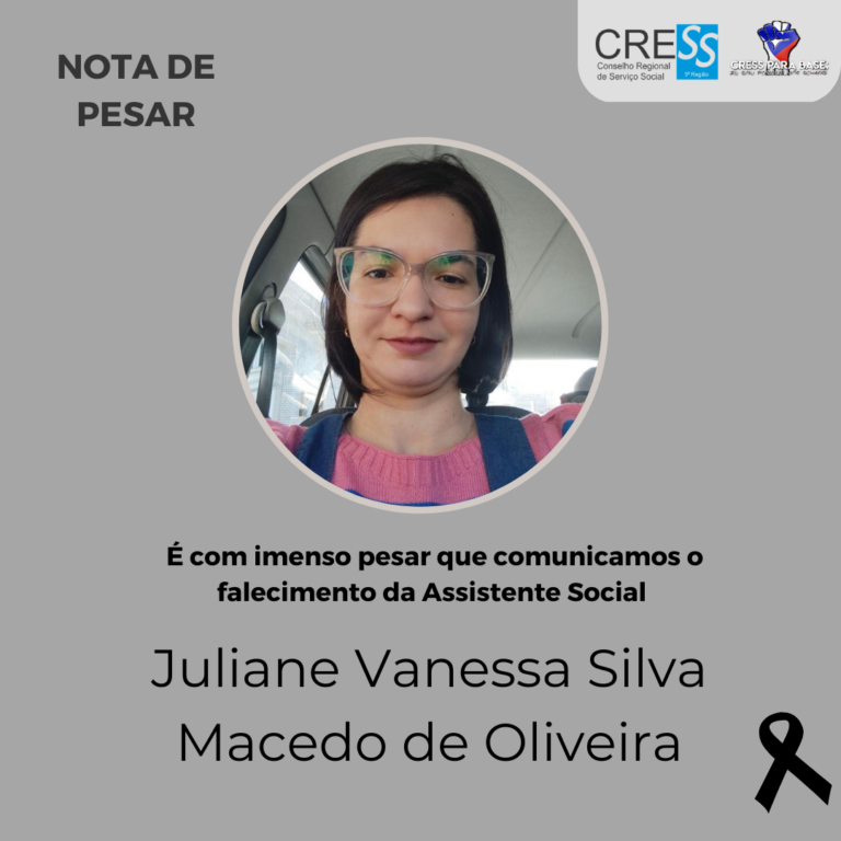 CRESS-BA emite nota de pesar pelo falecimento da Assistente Social Juliane Vanessa Silva Macedo de Oliveira