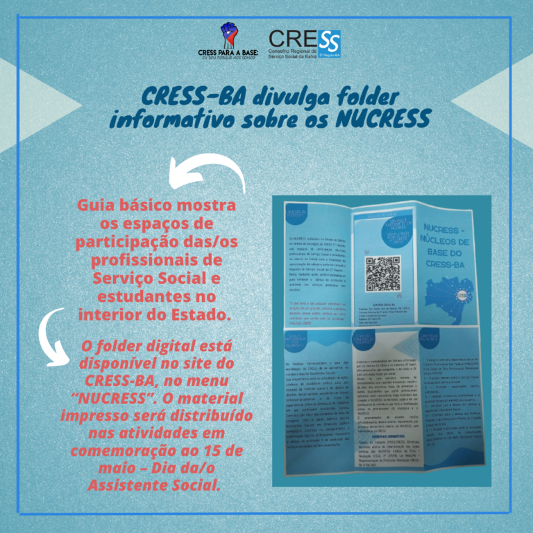 CRESS-BA divulga folder informativo sobre os NUCRESS