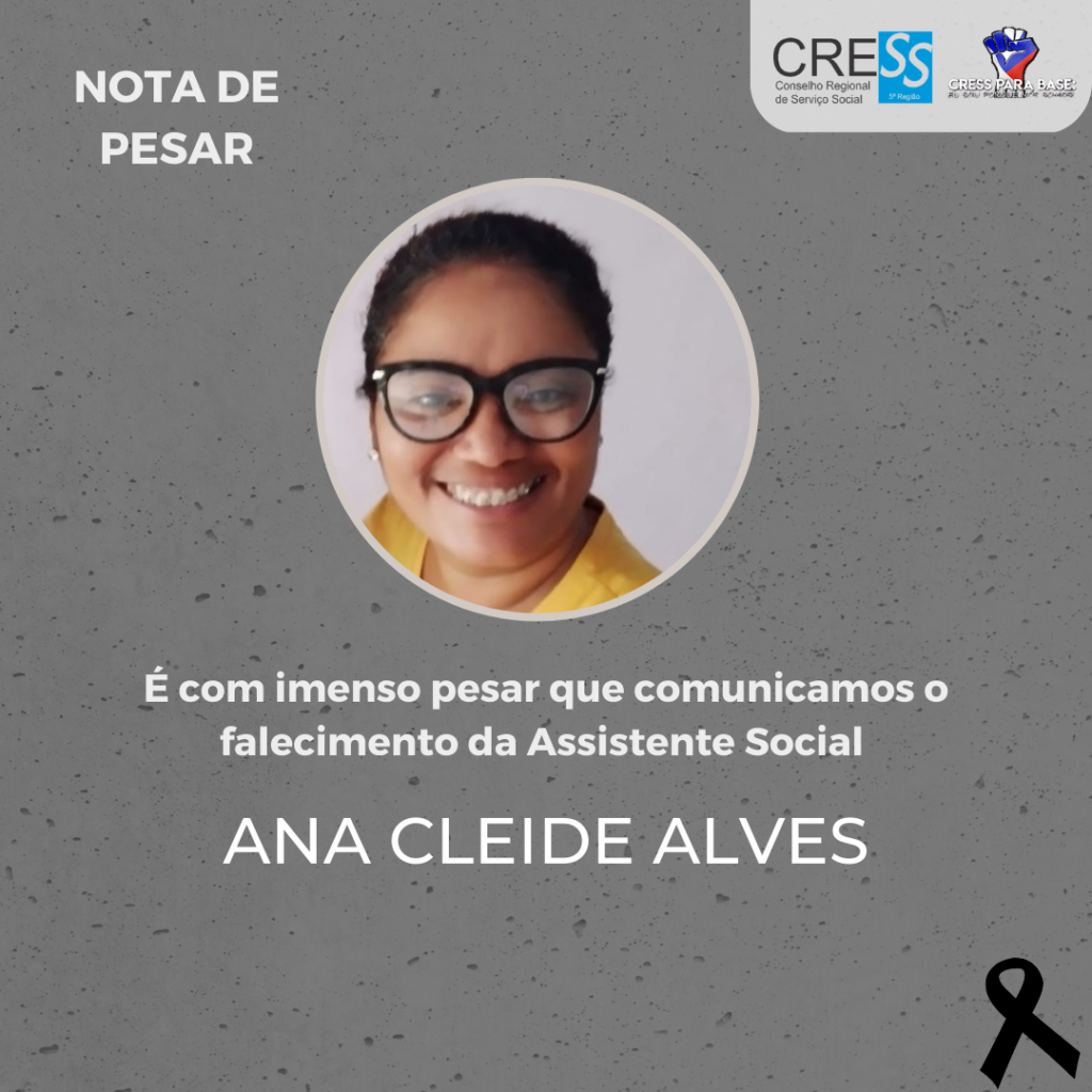 CRESS-BA emite nota de pesar pelo falecimento da Assistente Social Ana Cleide Alves