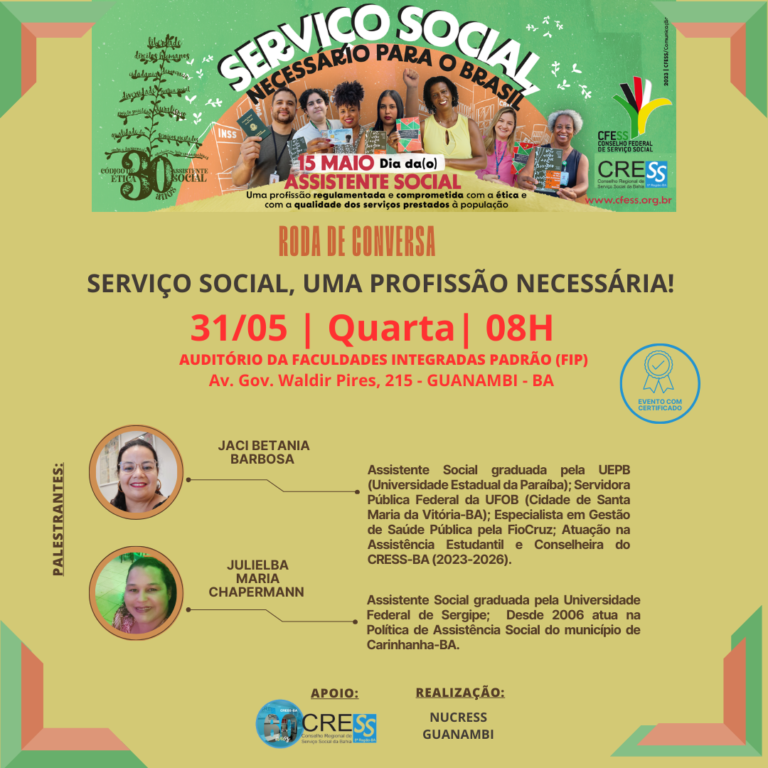 NUCRESS Guanambi encerra a programação em comemoração ao Dia da/o Assistente Social com roda de conversa