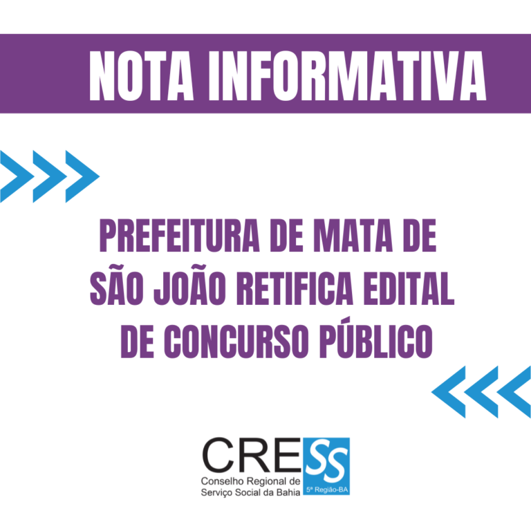 Prefeitura de Mata de São João retifica Edital de Concurso Público
