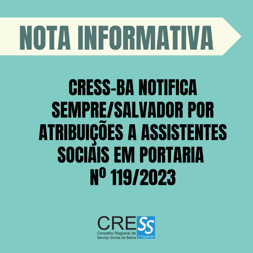 Nota Informativa – COFI notifica Secretaria Municipal de Promoção Social, Combate à Pobreza, Esportes e Lazer de Salvador