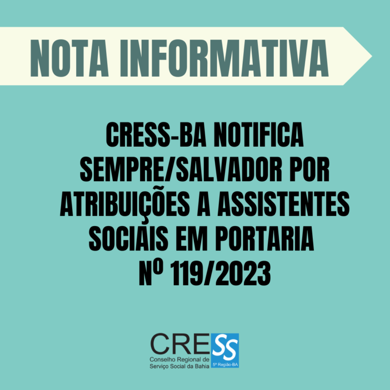Nota Informativa – COFI notifica Secretaria Municipal de Promoção Social, Combate à Pobreza, Esportes e Lazer de Salvador
