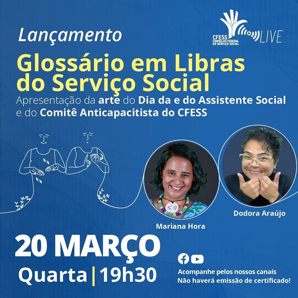 Glossário em Libras: CFESS promove live de lançamento do material