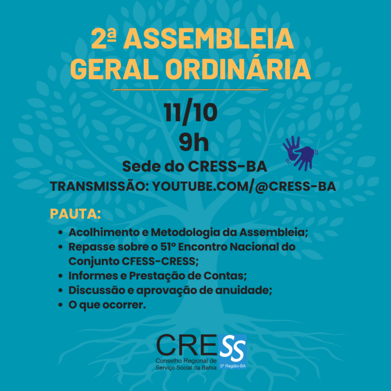 CRESS-BA convoca segunda Assembleia Geral Ordinária de 2024