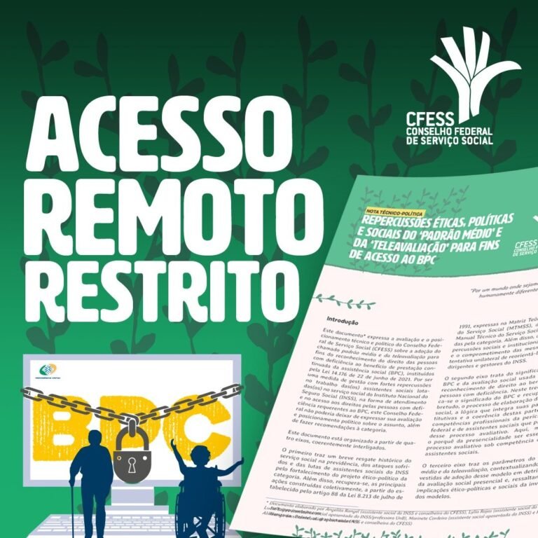 CFESS divulga novo documento sobre teleavaliação e padrão médio no INSS