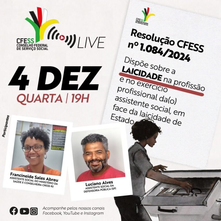 Vai ter live sobre laicidade na profissão e no exercício profissional