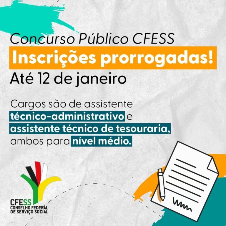 Concurso do CFESS: inscrições prorrogadas até 12 de janeiro!