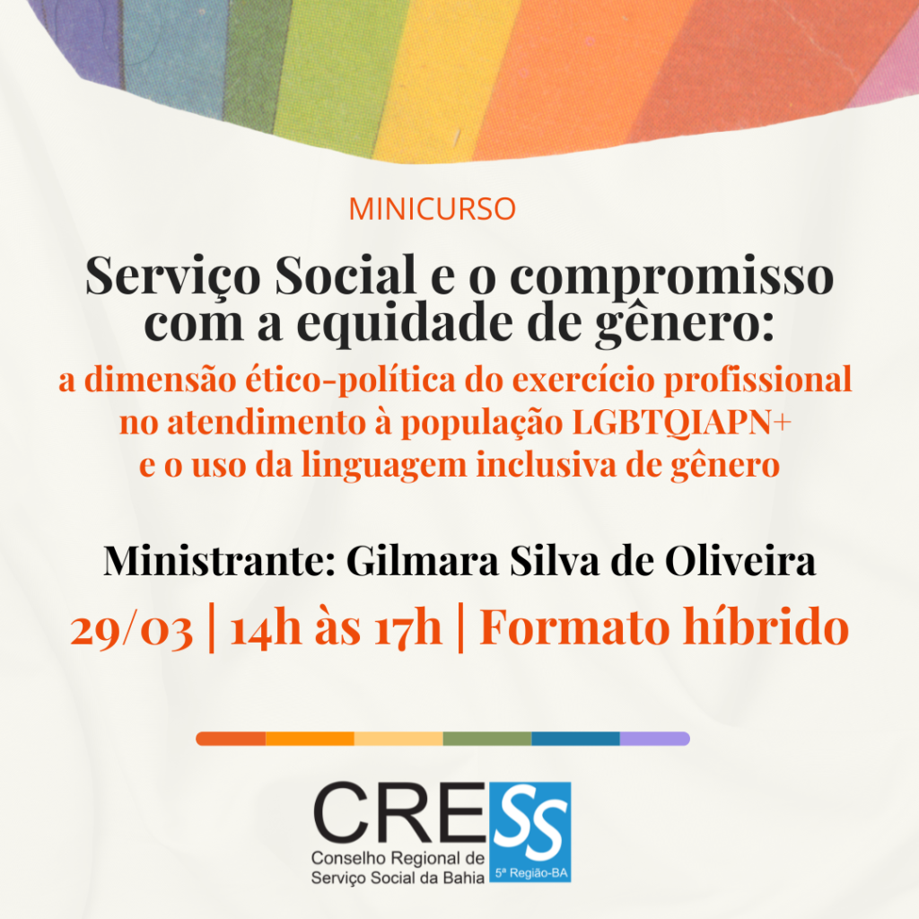 CRESS-BA promove minicurso sobre Serviço Social e equidade de gênero