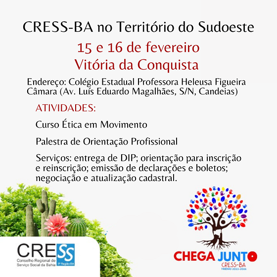 CRESS-BA chega junto em Vitória da Conquista com curso Ética em Movimento