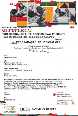 Prazo de envio de trabalhos para evento comemorativo do dia da/o assistente social é prorrogado