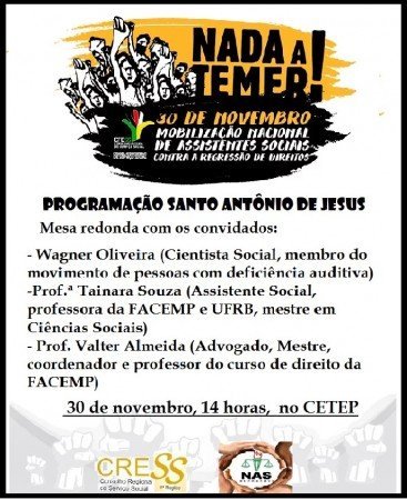 Conjuntura e Resistência! Roda de conversa debate o papel do serviço social no atual momento político
